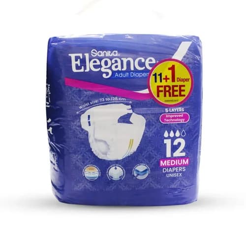 Sanita Elegance Adult Diaper ( 11+1 Free ) 12 Medium Diapers