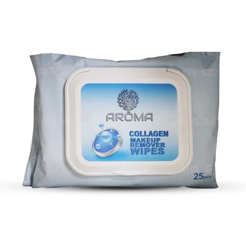 AROMA COLLAGEN MAKEUP REM.WIPES 25PCS