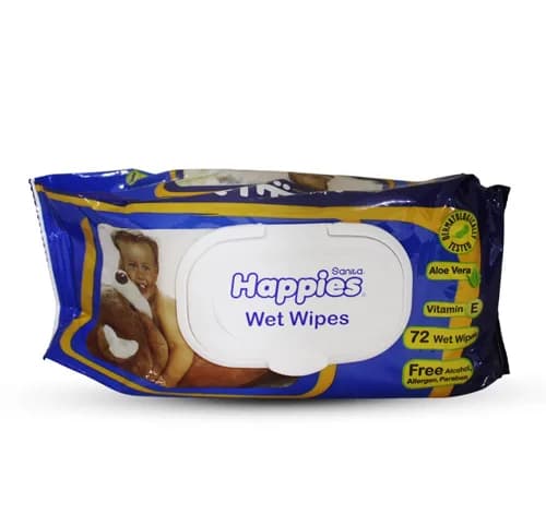 SANITA HAPPIES BABY WET WIPES 72P (3+1)