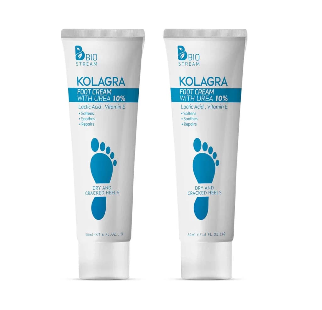 Kolagra Offer Foot Cream for Dry & Cracked heels 10% UREA 50ml 1+1 Free