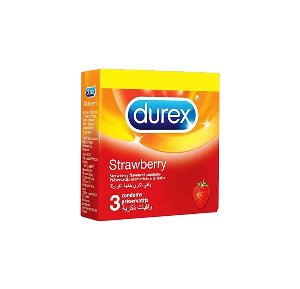 Durex Condoms Strawberry 3Pcs ( 50 LE )