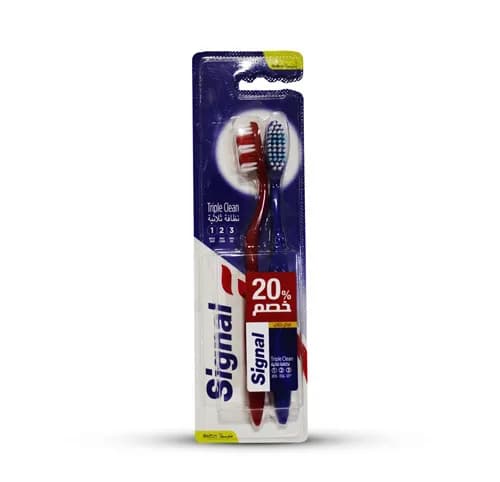 Signal Toothbrush Triple Clean Medium 2Pcs- 20% Offer