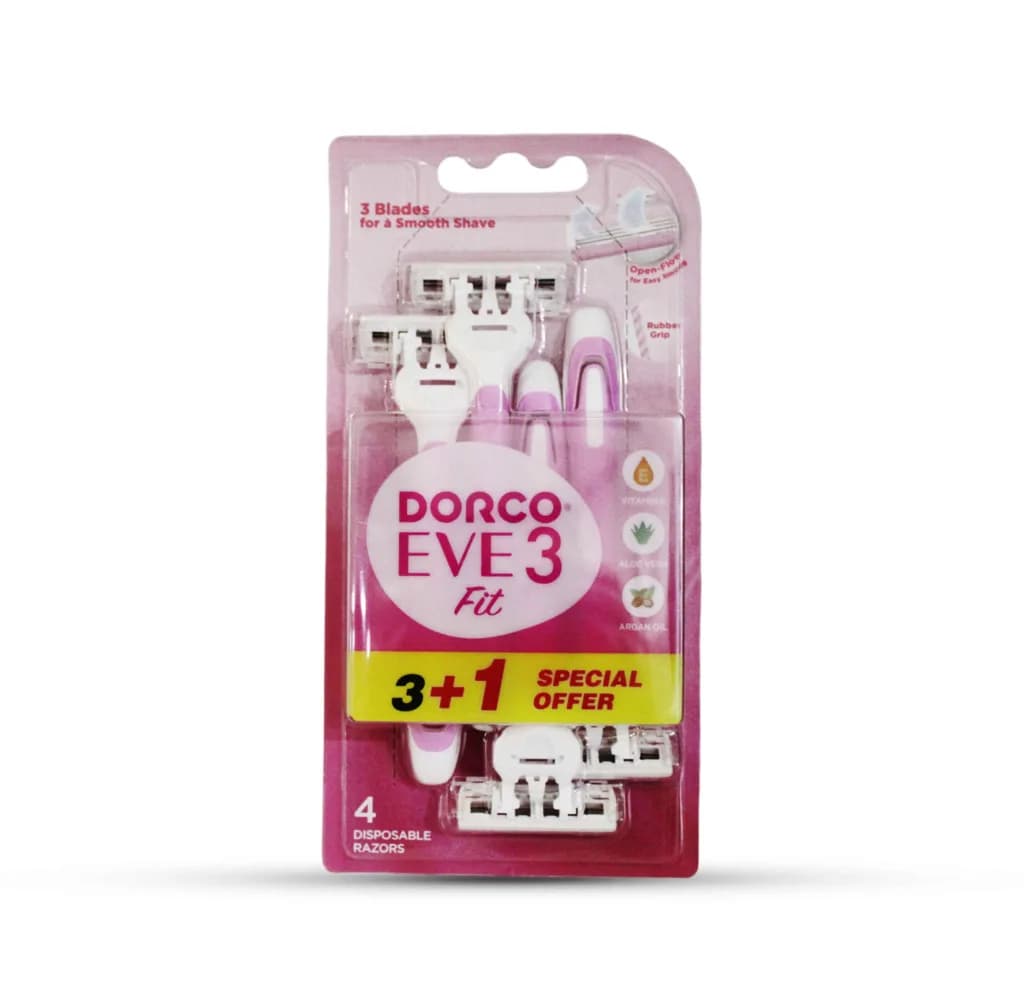 Dorco Eve-3 Fit Disposable Razors (3+1)