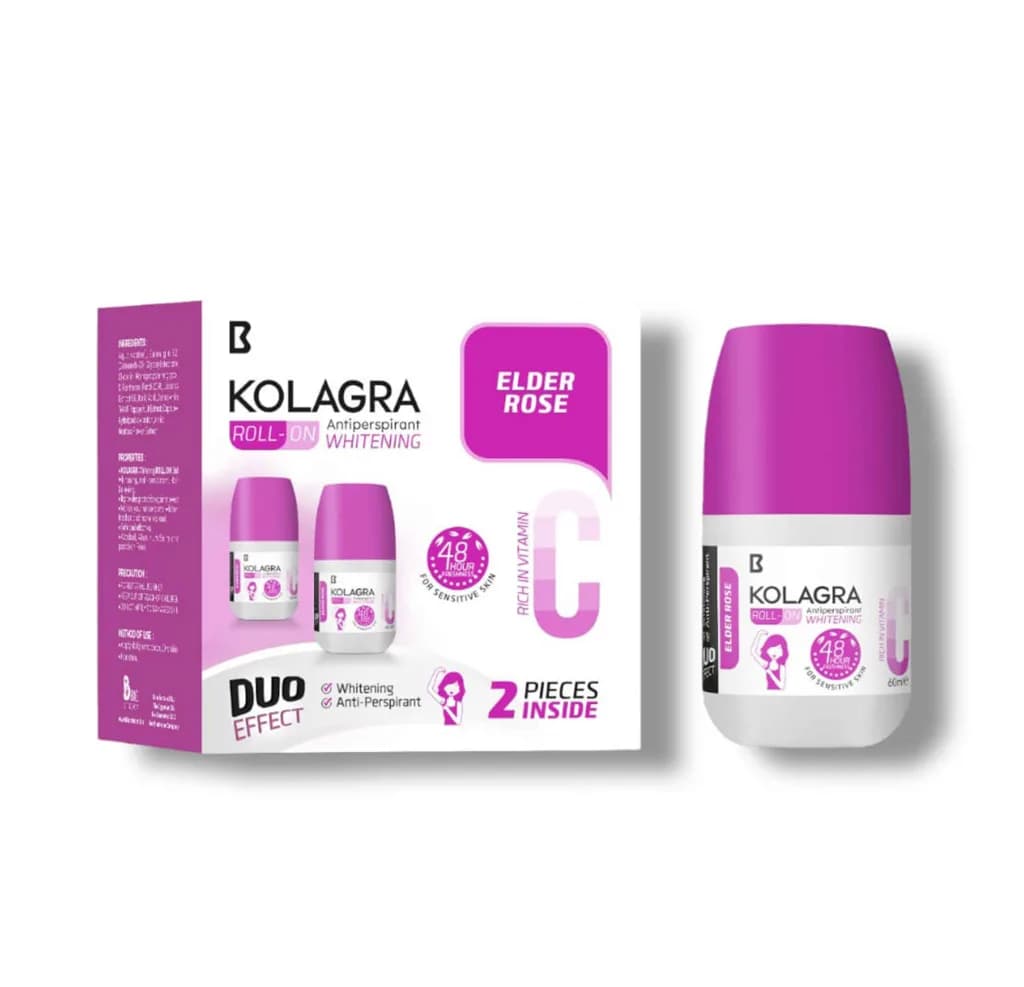 Kolagra Offer Whitening Roll on Elder Rose 50ml 1+1 Free