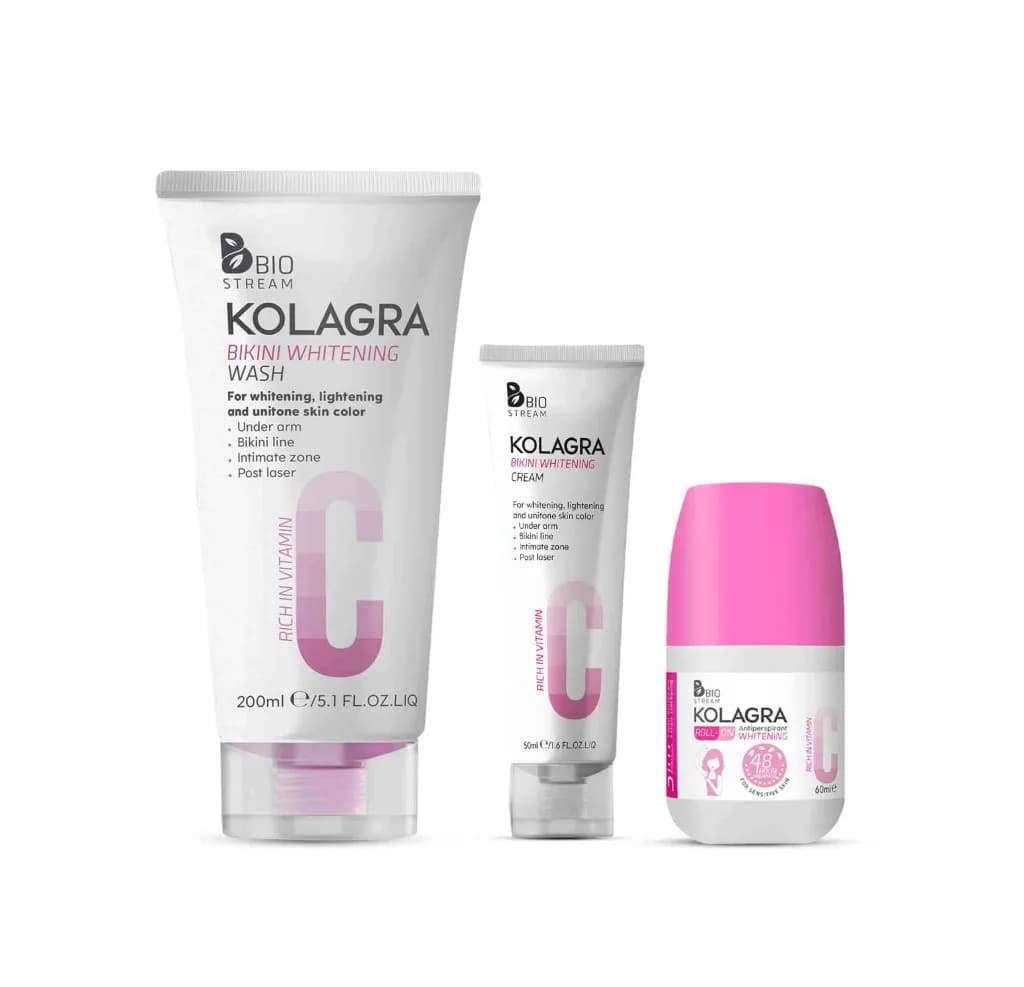 Kolagra Offer Vitamin C ( Whitening Cream 50ml + Facial Cleanser 200ml +Roll On 60ml )