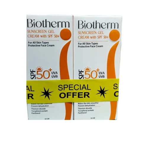 Biotherm Sunscreen Spf50+ Gel Cream 50gm - 2Pcs Promoback
