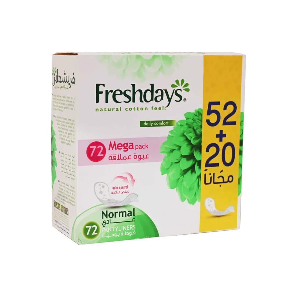 Freshdays Pantiliners - Normal ( 52+20 ) Pads
