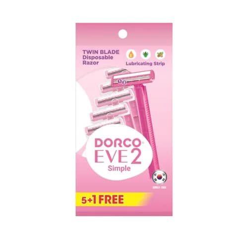 Dorco Eve 2 - Disposable Razor 2 Blades 5+1 Free Piece for Women