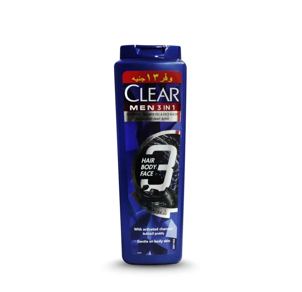 CLEAR SHAMP F/M 3IN1 CHARCOAL 550ML -OFF