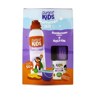 Superkids Sunscreen Spf50+ Lotion 200ml + Superkids Roll On 30ml