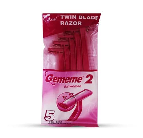 Gememe Twin Blade Disposable Razor for Women 5Pcs G-9L