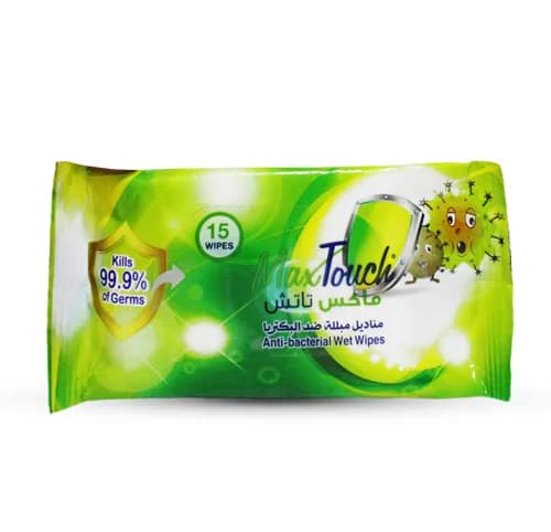 MAX Touch Antibacterial 15 Wipes