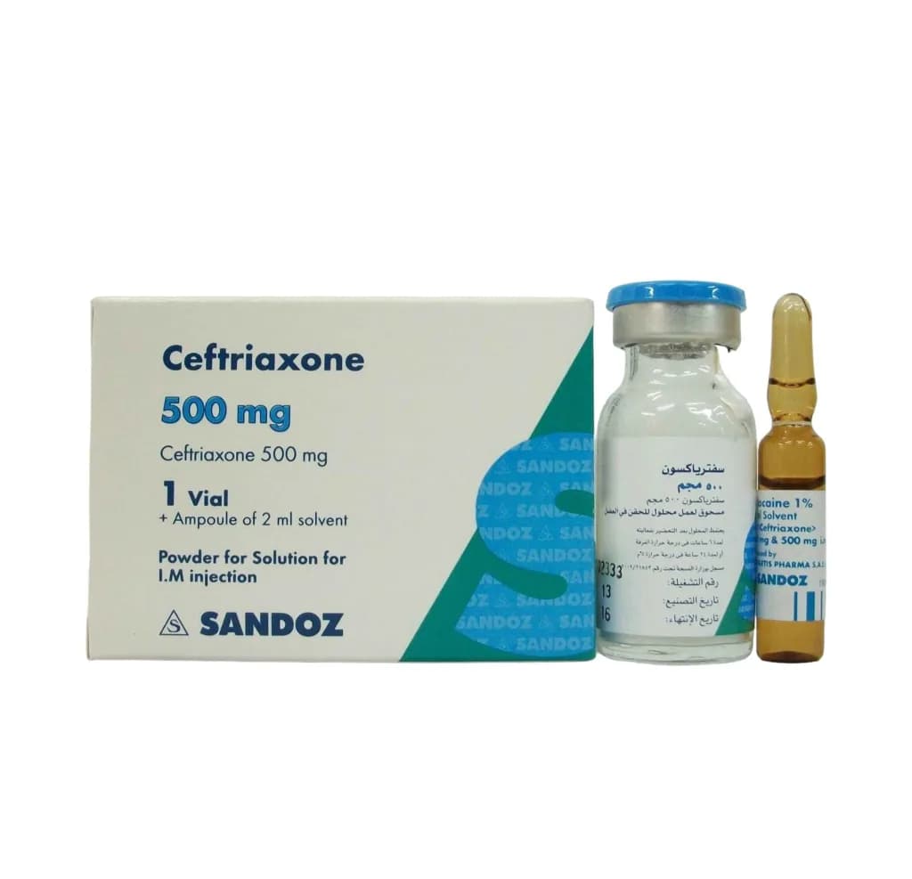 Ceftriaxone (Sandoz) 500Mg 1 Vial Im