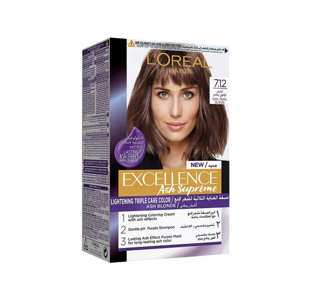 L'oreal Excellence Creme Hair Color - Ash Supreme 7.12 Pearl Blonde