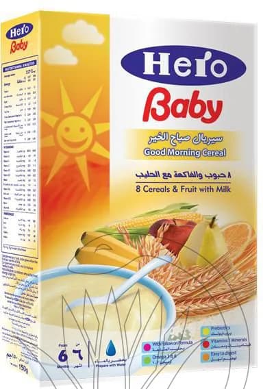 Hero Baby Good Morning 8 Cereals & Fruits With Milk 150GM