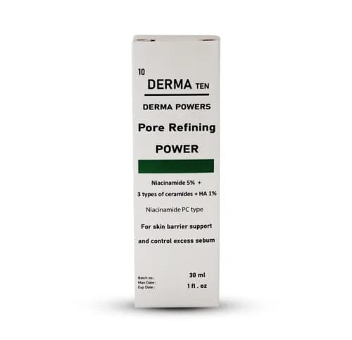Derma Ten ( Niacinamide 5% + 3 Types of  Ceramides + Hyaluronic Acid 1% ) Pore Refining Power Serum 30ml