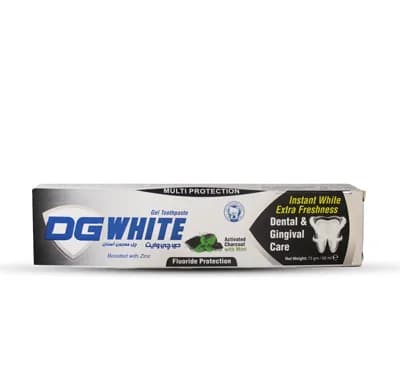 DG WHITE  GEL TOOTHPASTE CHARCOAL 75GM