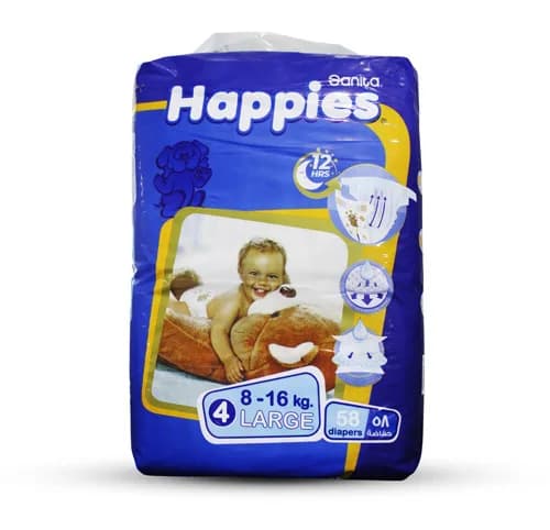 SANITA HAPPIES #4 LARGE (8-16KG) 58P