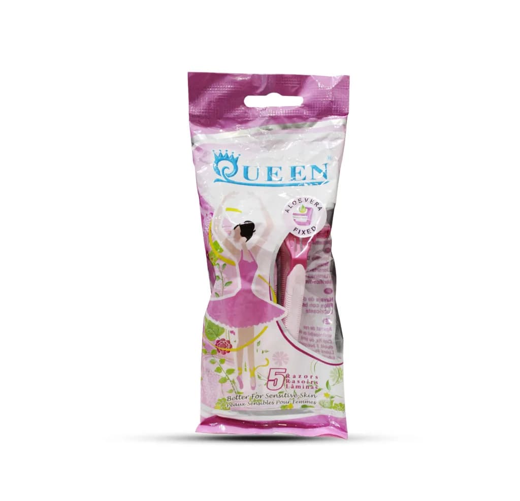 Queen Twin Blades Disposable Razor for Sensitive Area 5Pcs Q155PR