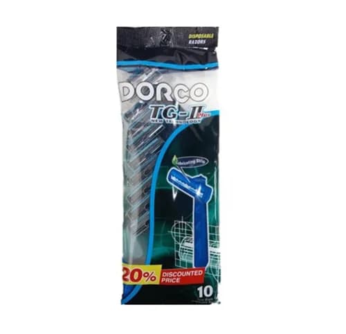 Dorco TG-II Plus Disposable Razor Twin Blade 10Pcs - 20% Offer
