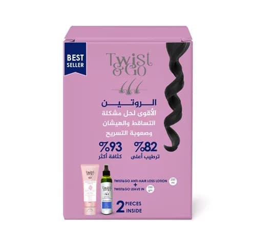 Twist & Go Makeover Therapy For Excessive Hair Fall Anti-Hair Loss Lotion 100ml + Twist & Go Intensely Repairing Leave In Whipped Cream  250gm Candy Fragrance