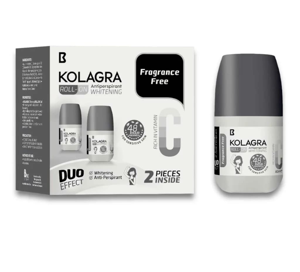 Kolagra Offer Whitening Roll on Fragrance Free 50ml 1+1 Free