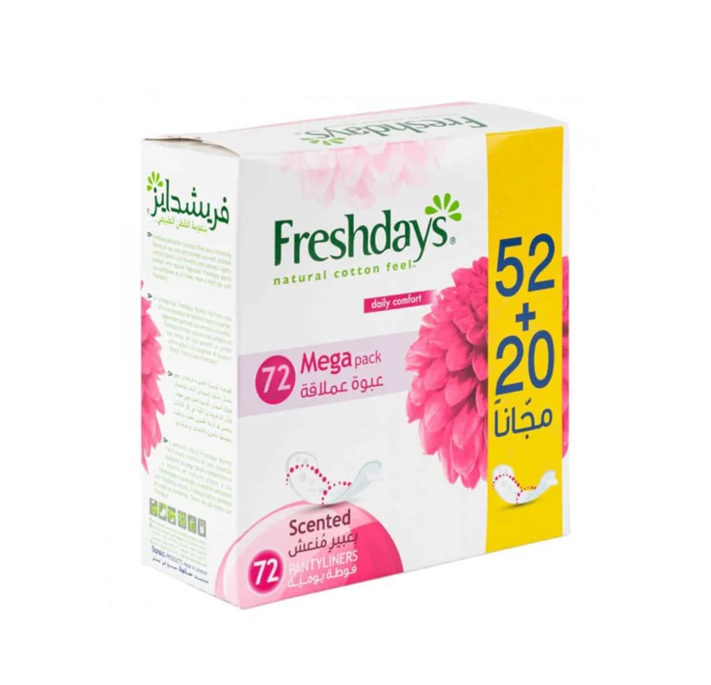 Freshdays Pantiliners - Normal Scented ( 52+20 ) Pads