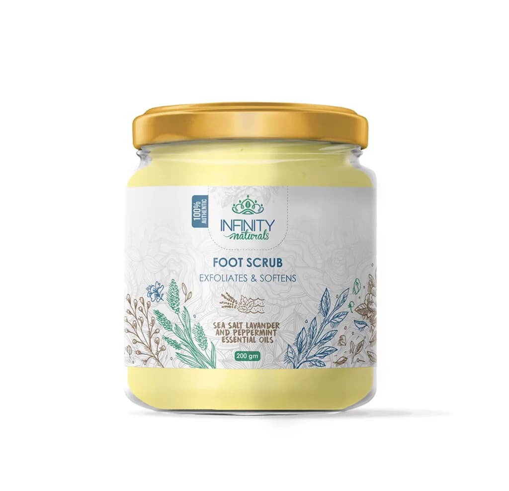 Infinity Naturals Foot Scrub With Sea Salt Lavender & Peppermint Essential Oils 200gm