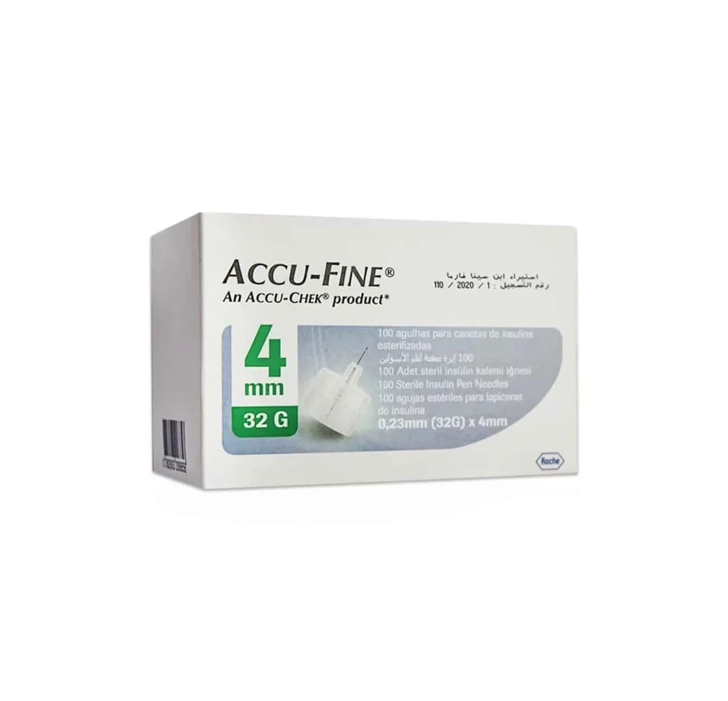 Accu Fine Insulin Pen Needles 4Mm 100 Pieces