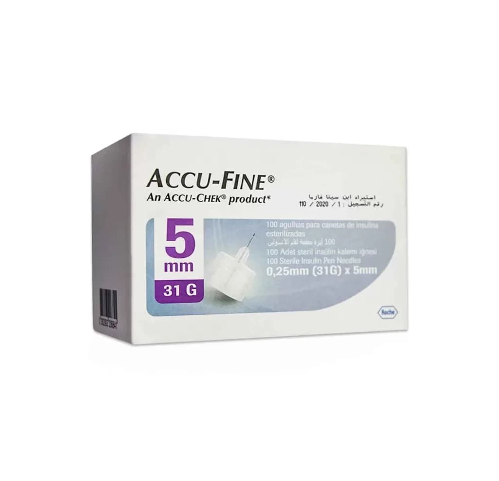 Accu Fine Insulin Pen Needles 5Mm 100 Pieces