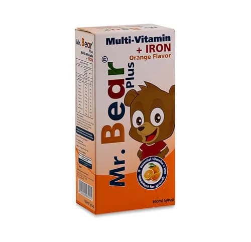 Mr.Bear Plus Multi-Vitamin + Iron ( Orange Flavour ) Syrup 160ml