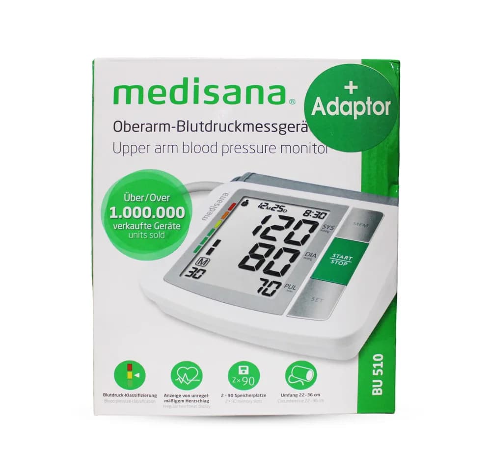 Medisana Upper Arm Blood Pressure Monitor - BU510 + Adabtor