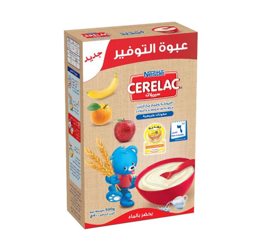 CERELAC 3FRUITS&WHEAT W/MILK 500GM