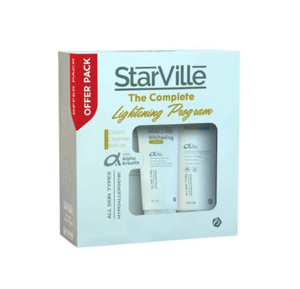 StarVille Whitening Cleanser 200ml + Whitening Cream 60gm + Whitening Roll on 60ml