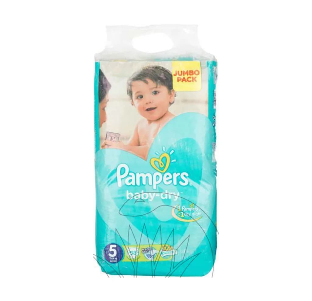 PAMPERS BABY DRY #5 JUNIOR (11-25KG) 58P