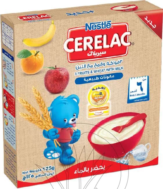 CERELAC 3FRUITS&WHEAT W/MILK 125GM
