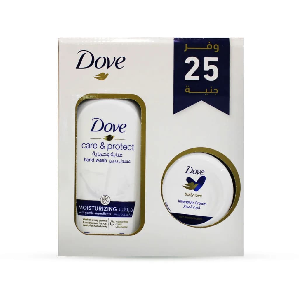 Dove Care & Protect Moisturizing Hand Wash 500ml + Dove Intensive Cream 75gm - Promoback