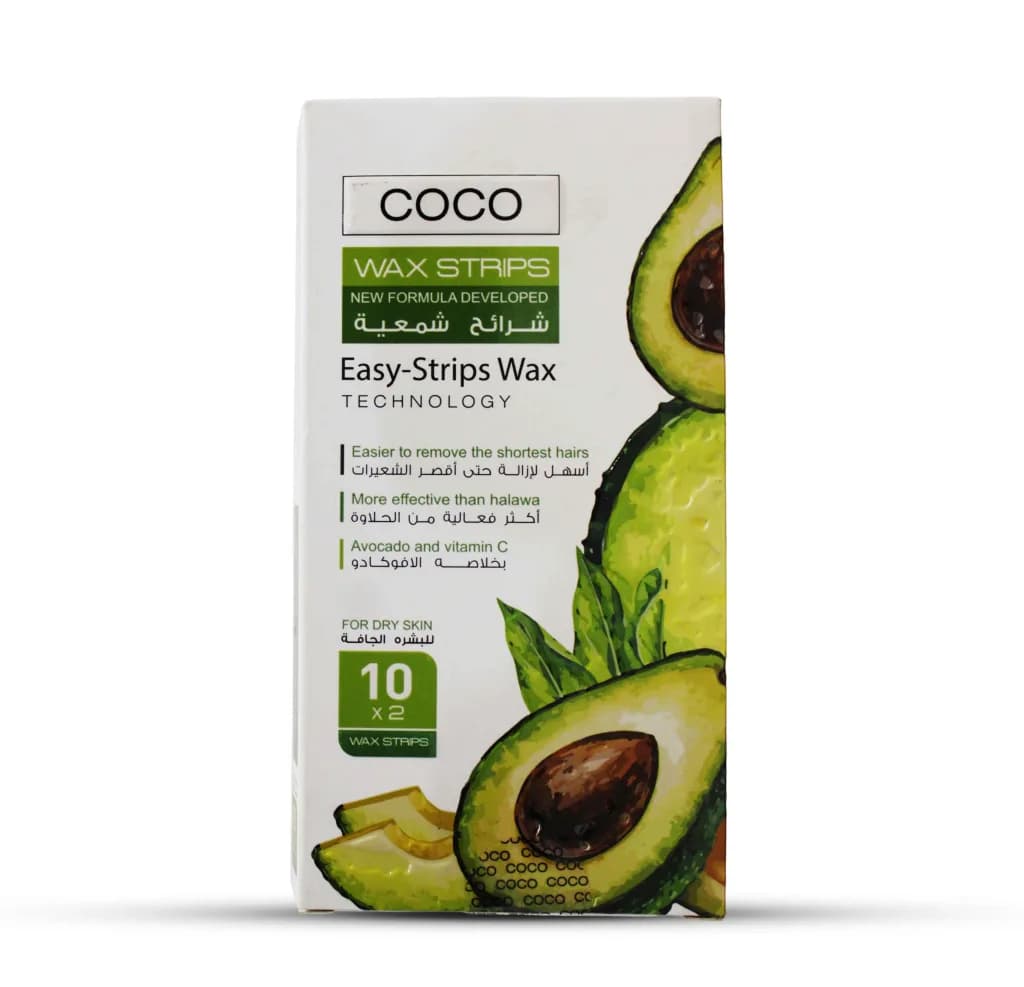 Coco Wax Strips Avocado For Dry Skin 2 Packs 10 Pieces