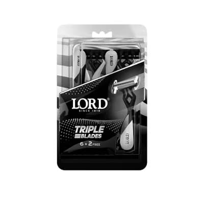 Lord Triple Blades Disposable Razors 6+2 Free ML.148 # Black