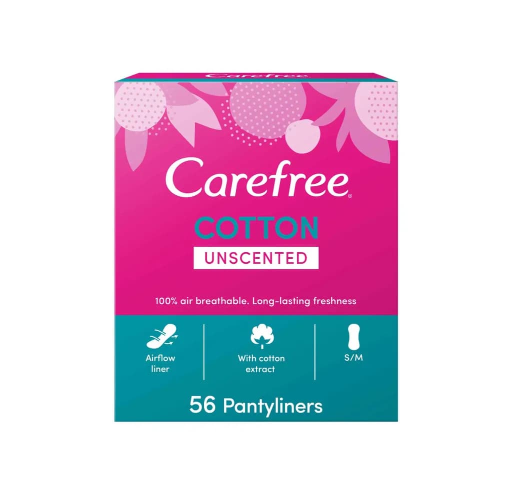 Carefree Normal With Cotton Unscented 56 Pieces