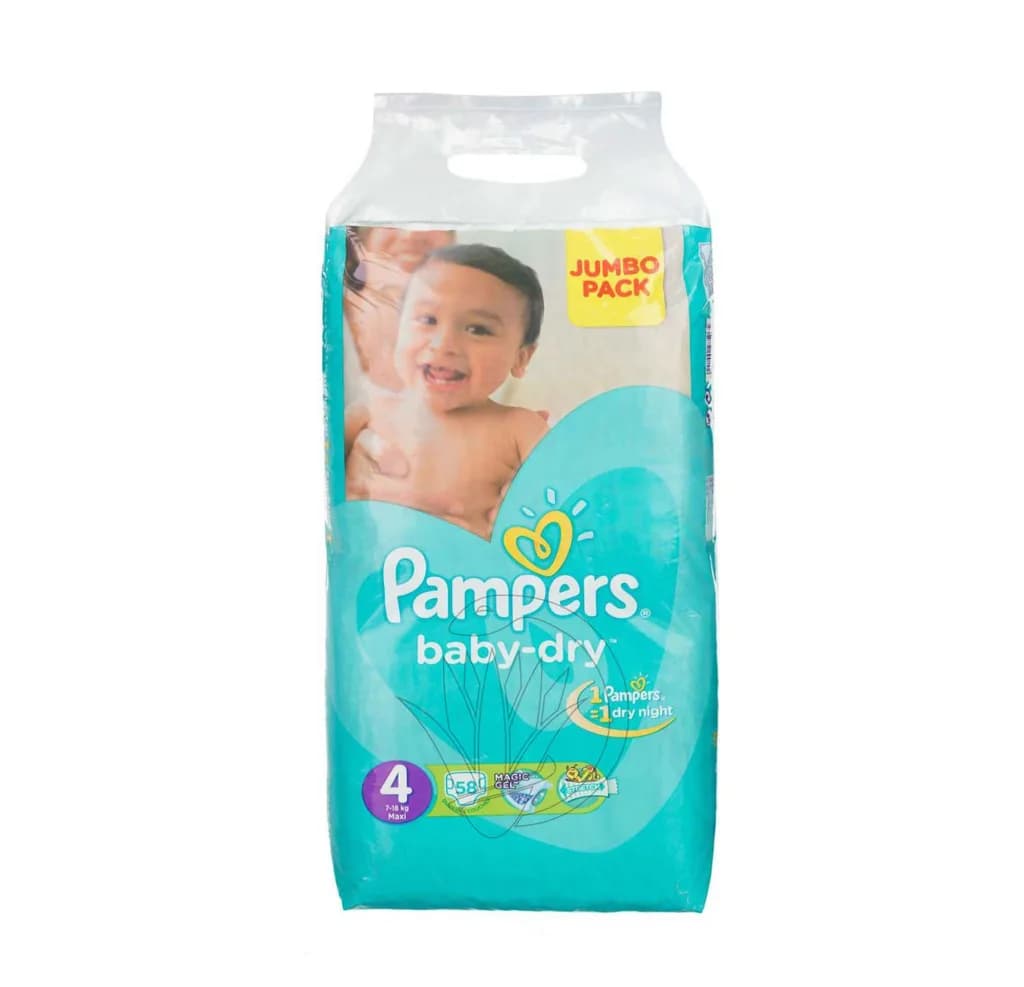 PAMPERS BABY DRY #4 MAXI (9 - 18KG) 58P