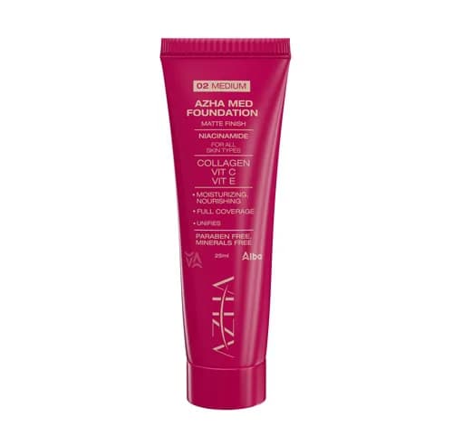Azha Med Foundation ( Niacinamide ) 25ml #02 Medium