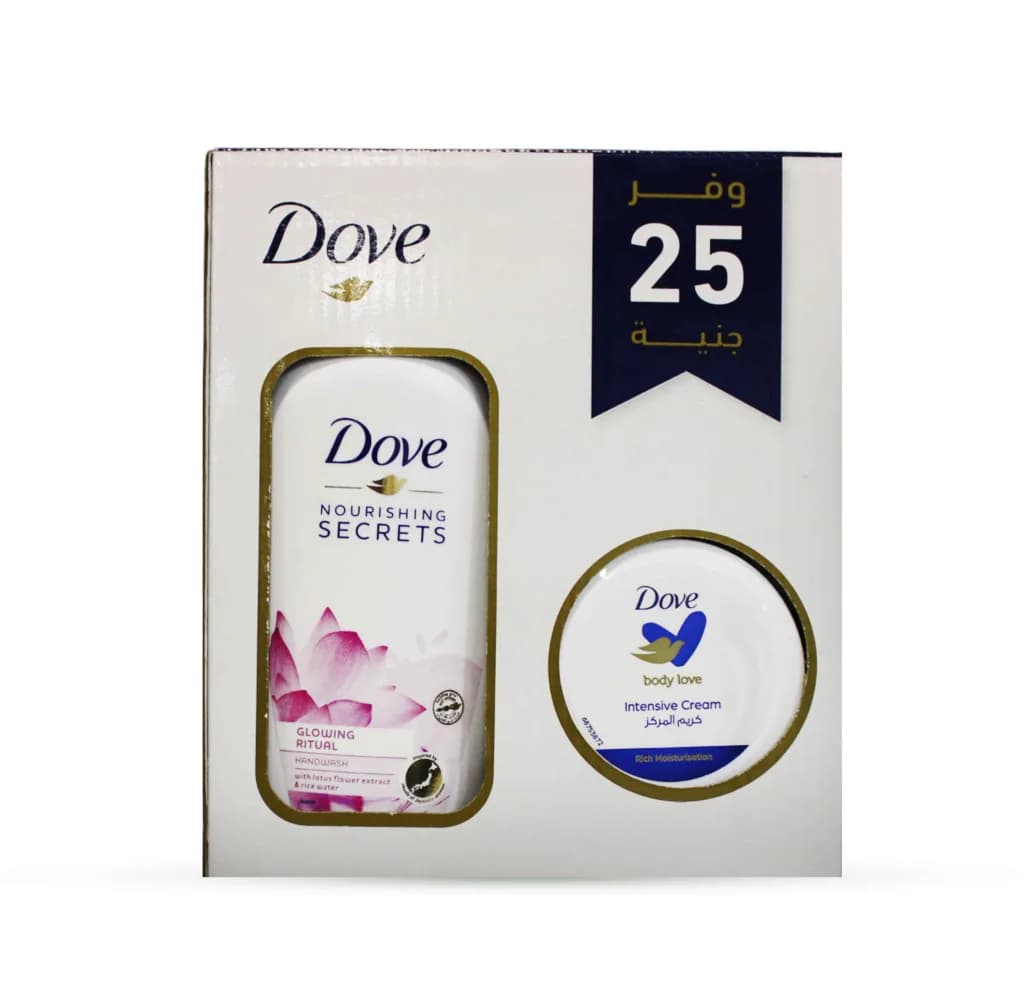 Dove Glowing Ritual Hand Wash 500ml + Dove Intensive Cream 75gm - Promoback