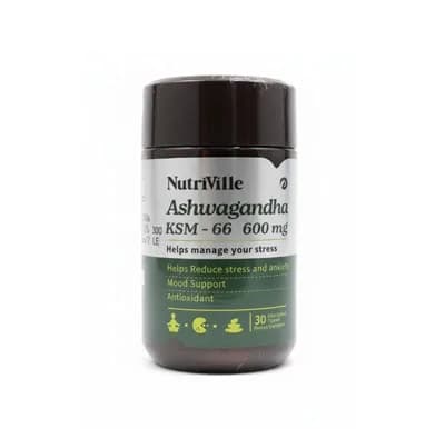 NUTRIVILLE ASHWAGANDHA KSM 600MG 30/TAB