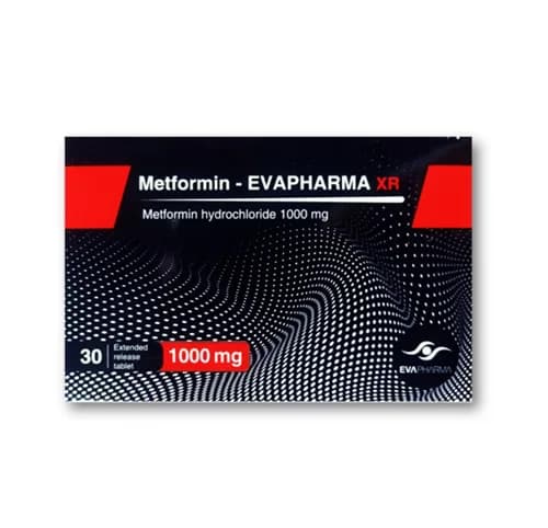 Metformin EVA Pharma XR 1000Mg 30 Tablets