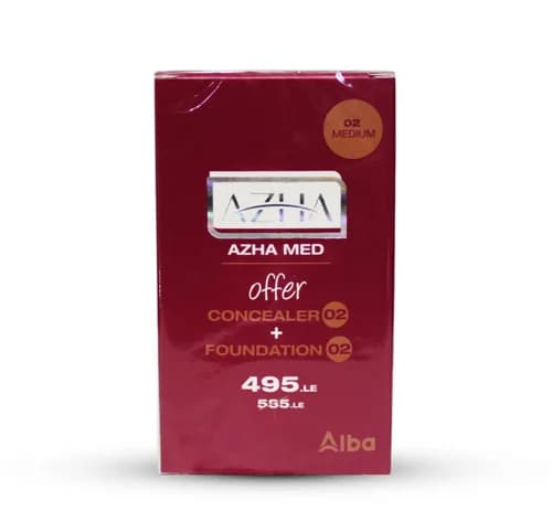 Azha Med Foundation ( Niacinamide ) 25ml #02 Medium + Azha Med Concealer Eye Contour Cream 12ml #02 Medium - Promoback