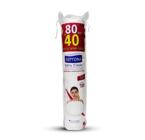 Septona Extra Soft Daily Clean Cotton Pads  ( Makeup ) 80+40Pcs Offer