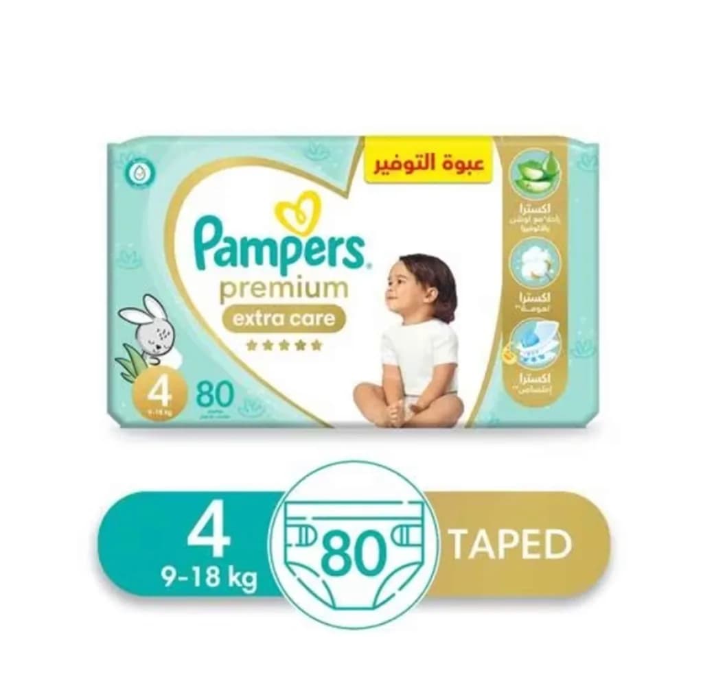 Pampers Premium Care 4 (9-18Kg) 80 Diapers