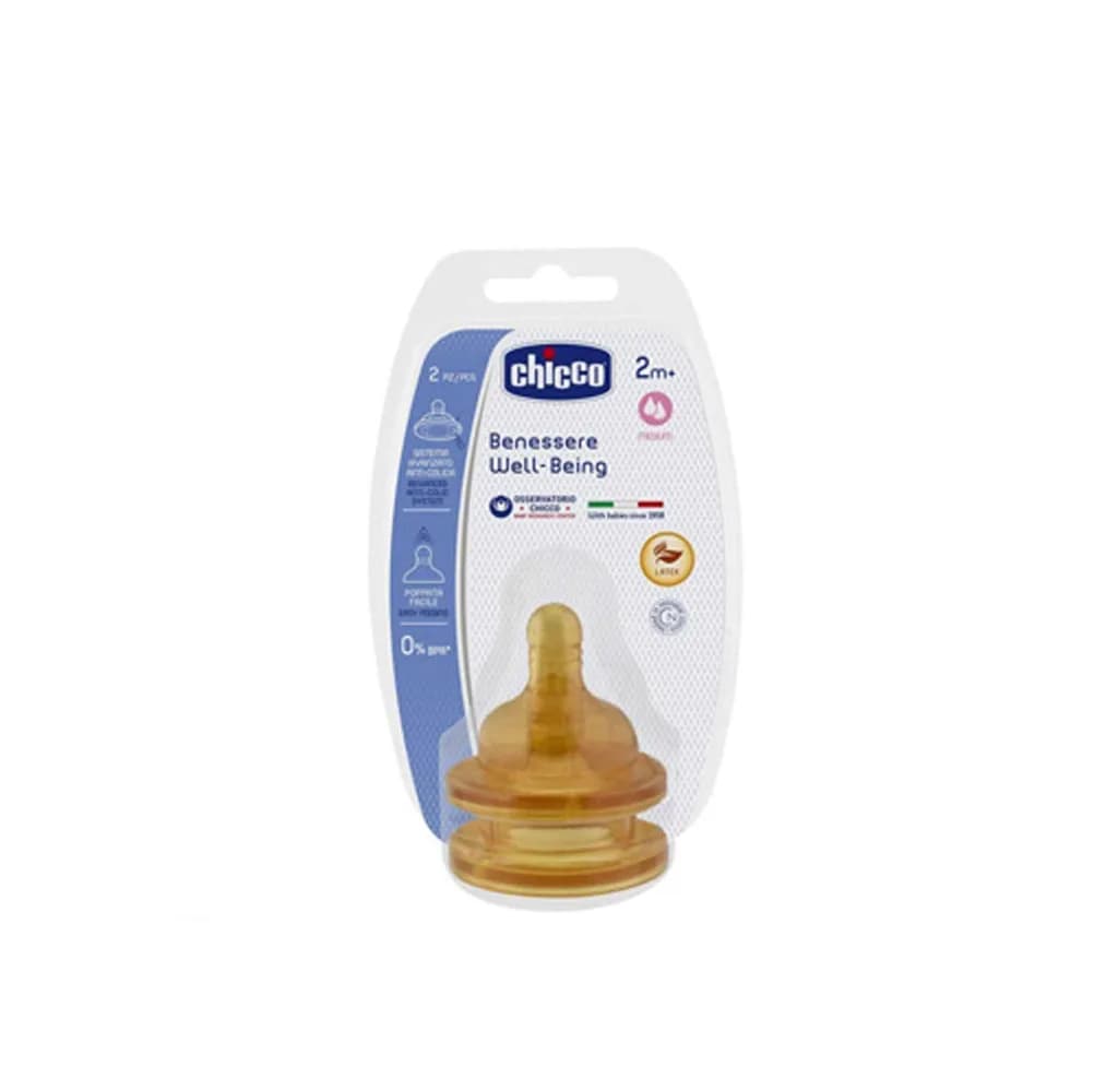 CHICCO WB LATEX TEAT +2M ADJUST 2P-58068