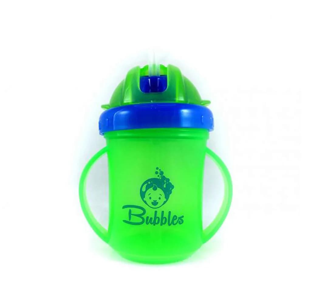 Bubbles Baby Cup With Straw Green